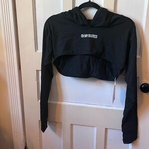Oh My Glutes! Black Cropped Hoodie
